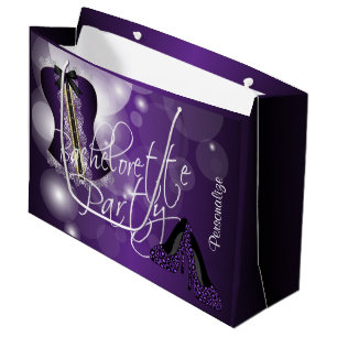 Grand Sac Cadeau Bachelorette de lingerie glamour Purple Bokeh