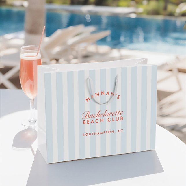 Grand Sac Cadeau Bachelorette moderne Vintage Bleu (Retro Modern Vintage Blue Bachelorette Large Gift Bag)