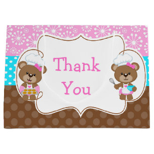 Grand Sac Cadeau Baking Bears Fête d'anniversaire