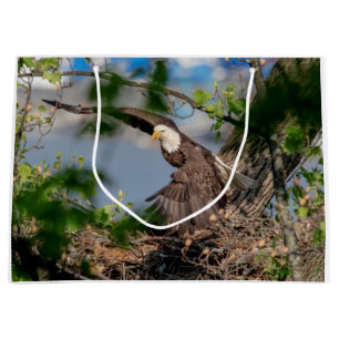 Grand Sac Cadeau Bald Eagle quittant le nid