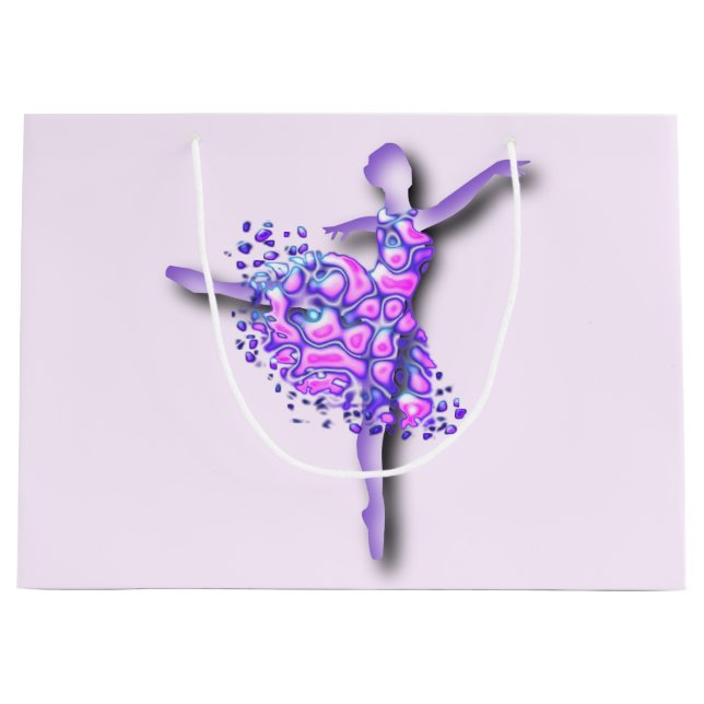 Grand Sac Cadeau Ballerina Art Purple Dance (Devant)
