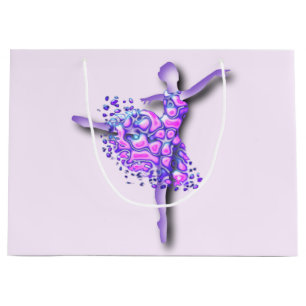 Grand Sac Cadeau Ballerina Art Purple Dance - Dessin de ballet