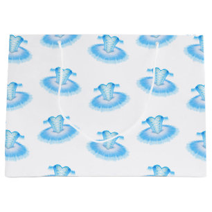 Grand Sac Cadeau Ballet bleu Anniversaire Tutu Aquarelle