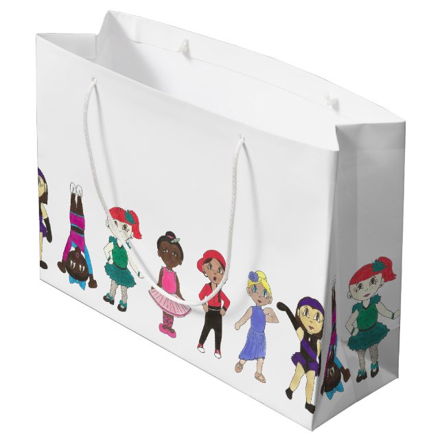 Grand Sac Cadeau Ballet Tap Jazz Lyrique Fille Danseurs Professeur  (Dos Angle)