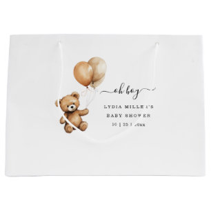 Grand Sac Cadeau Ballons d'ours en peluche Baby shower Genre neutre