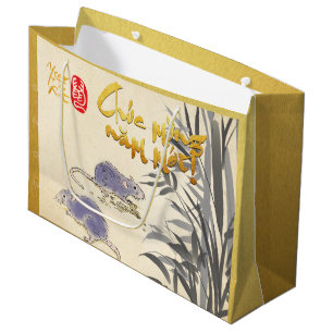 Grand Sac Cadeau Bambou Deux Rats Nouvel An Vietnamien 2020 L Cadea