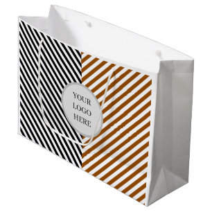 Grand Sac Cadeau bande noire et brune avec logo