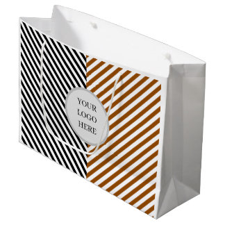 Grand Sac Cadeau bande noire et brune avec logo