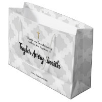 Baptême personnalisé Gray Gold Cross Baby