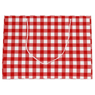 Grand Sac Cadeau Barbecue BBQ bébé pique-nique à carreaux rouges