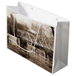Grand Sac Cadeau Barrage De La Rivière Finley Sepia