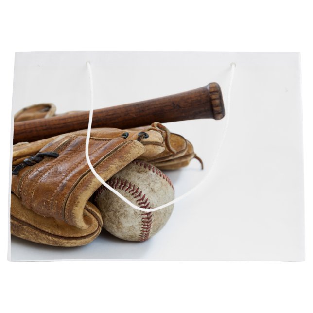 Grand Sac Cadeau Base-ball et bat (Devant)