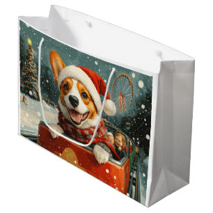 Grand Sac Cadeau Basenji Dog Roller Dessous de verre Noël