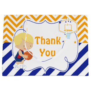 Grand Sac Cadeau Basketball mignonne Blonde cheveux Merci