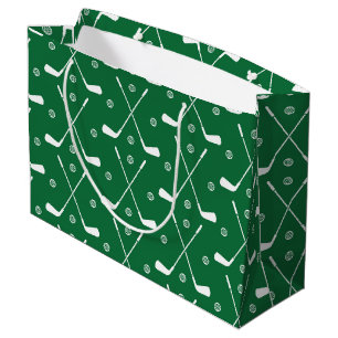 Grand Sac Cadeau Bat De Golf Et Arrière-Plan Vert