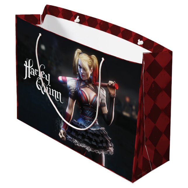 Grand Sac Cadeau Batman Arkham Knight | Harley Quinn avec chauve-so (Dos Angle)