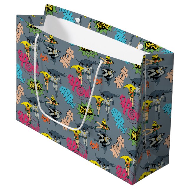 Grand Sac Cadeau Batman Et Robin Motif Action (Devant Angle)