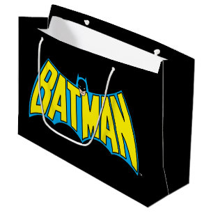 Grand Sac Cadeau Batman   Logo Vintage bleu jaune
