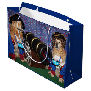Grand Sac Cadeau Batteurs coloniaux de golden retriever 4 juillet