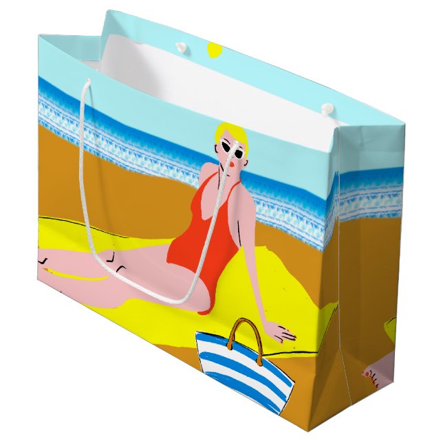 Grand Sac Cadeau Beachy Keen - Jaune (Devant Angle)