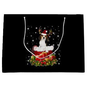 Grand Sac Cadeau Beagle Reindeer présent cadeau de Noël