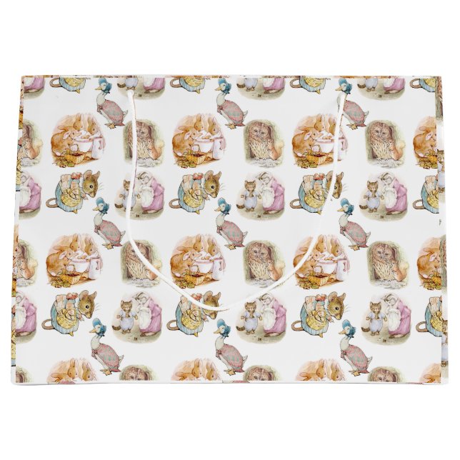 Grand Sac Cadeau Beatrix Potter Bunny Souris Puddle Duck Squirrel (Devant)