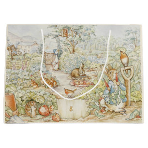 Grand Sac Cadeau Beatrix Potter Peter et amis dans le jardin
