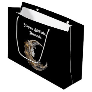 Grand Sac Cadeau Beau visage dans la Lune Anniversaire