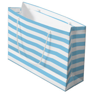Grand Sac Cadeau Bébé Bleu et Blanc Grandes Dimensions horizontales