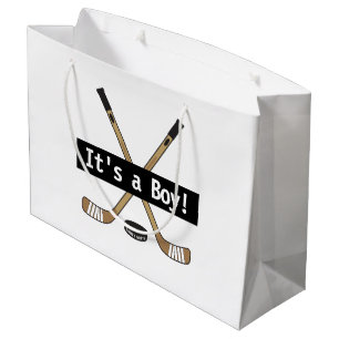Grand Sac Cadeau Bébé d'hockey c'est des bâtons de hockey d'une
