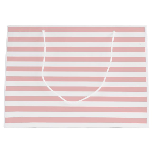 Grand Sac Cadeau Bébé rose couleur rayures vacances Été Pastel (Devant)