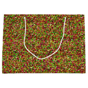 Grand Sac Cadeau Bedazzled Sparkles-rose-vert-CADEAU L