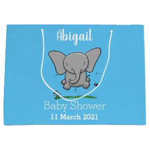 Grand Sac Cadeau Belle adorable dessin d'éléphant bébé