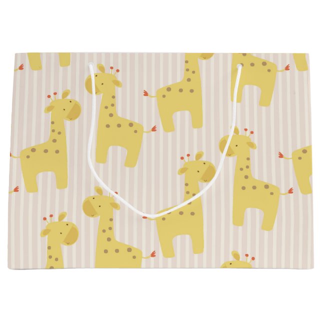 Grand Sac Cadeau Belle girafe de bébé (Devant)