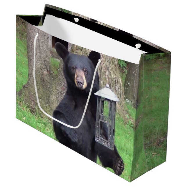 Grand Sac Cadeau Belle Ours Noir (Devant Angle)