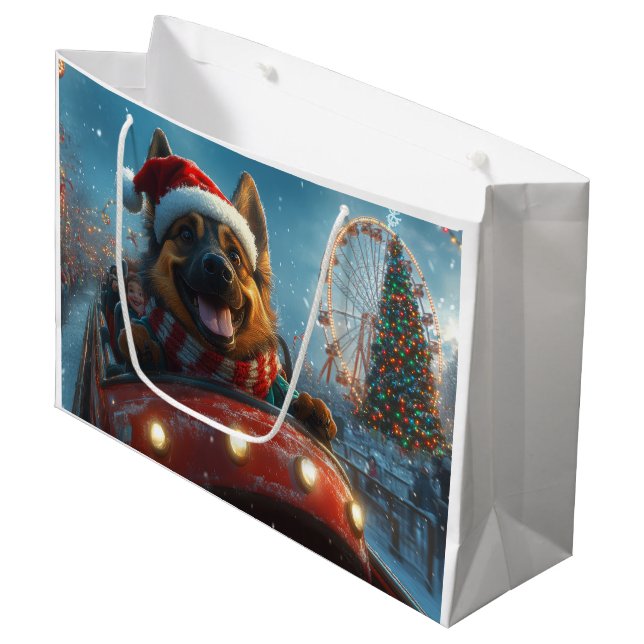 Grand Sac Cadeau Berger belge Roller Dessous de verre Noël (Devant Angle)