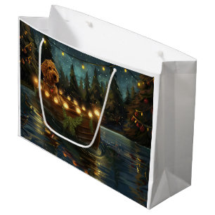 Grand Sac Cadeau Bernedoodle Noël Festival Voyage