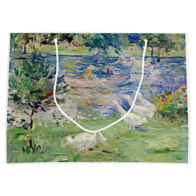 Grand Sac Cadeau Berthe Morisot - Fille en bateau avec oie (Devant)