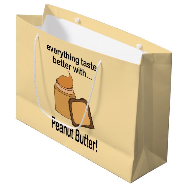 Grand Sac Cadeau Beurre d'arachide Pain mou Anniversaire (Devant Angle)