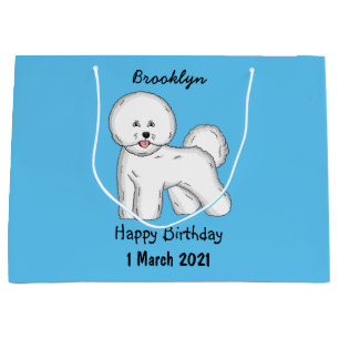 Grand Sac Cadeau Bichon frise dog dessin animé