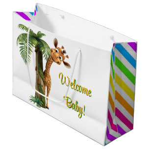Grand Sac Cadeau Bienvenue bébé girafe