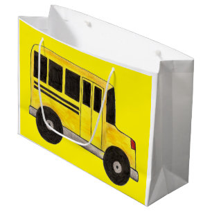 Grand Sac Cadeau Big Yellow School Bus Driver Enseignement
