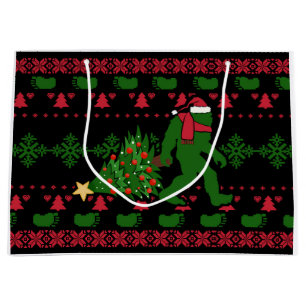 Grand Sac Cadeau Bigfoot on genou
