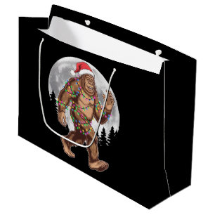 Grand Sac Cadeau Bigfoot Père Noël Christmas Tree Lights Xmas Sasqu