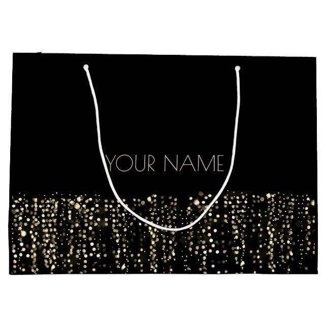 Grand Sac Cadeau Black Gold Nom minimal Luxury Branding Light (Dos)