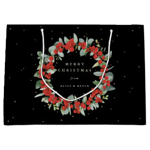 Grand Sac Cadeau Black Red Berry+Eucalyptus Noël/Fête