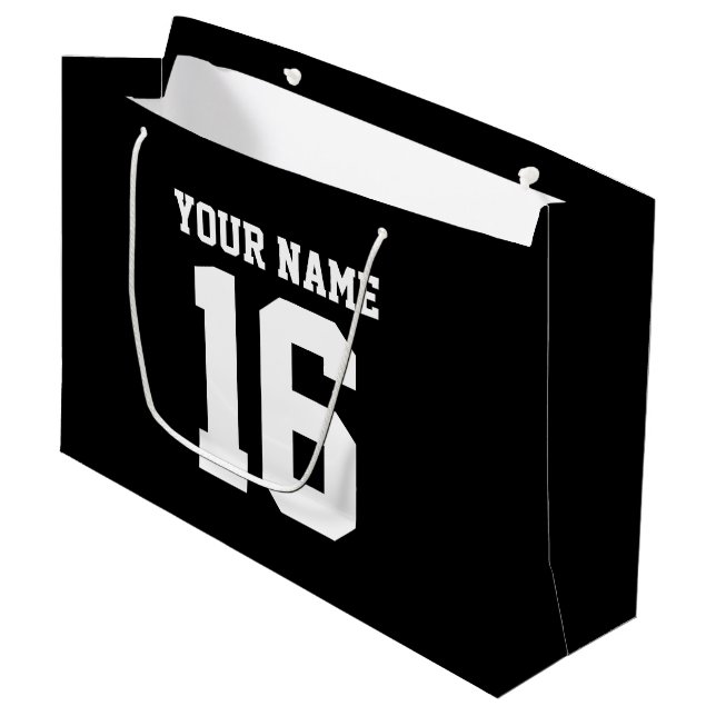 Grand Sac Cadeau Black Sporty Team Jersey (Devant Angle)