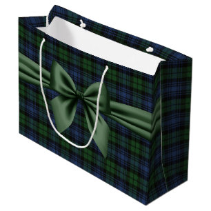 Grand Sac Cadeau Black Watch Tartan écossais antique