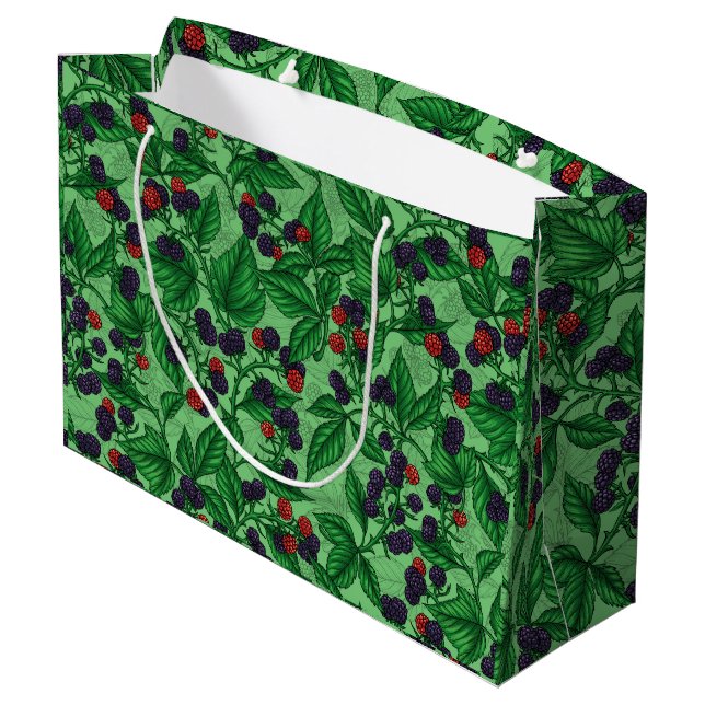 Grand Sac Cadeau Blackberry en vert (Dos Angle)