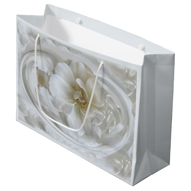Grand Sac Cadeau Blanc ivoire (Devant Angle)
